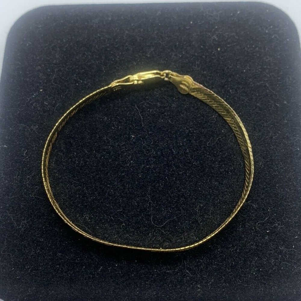 MBC 14K Gold Plated Over 925 Sterling Silver Herringbone Bracelet